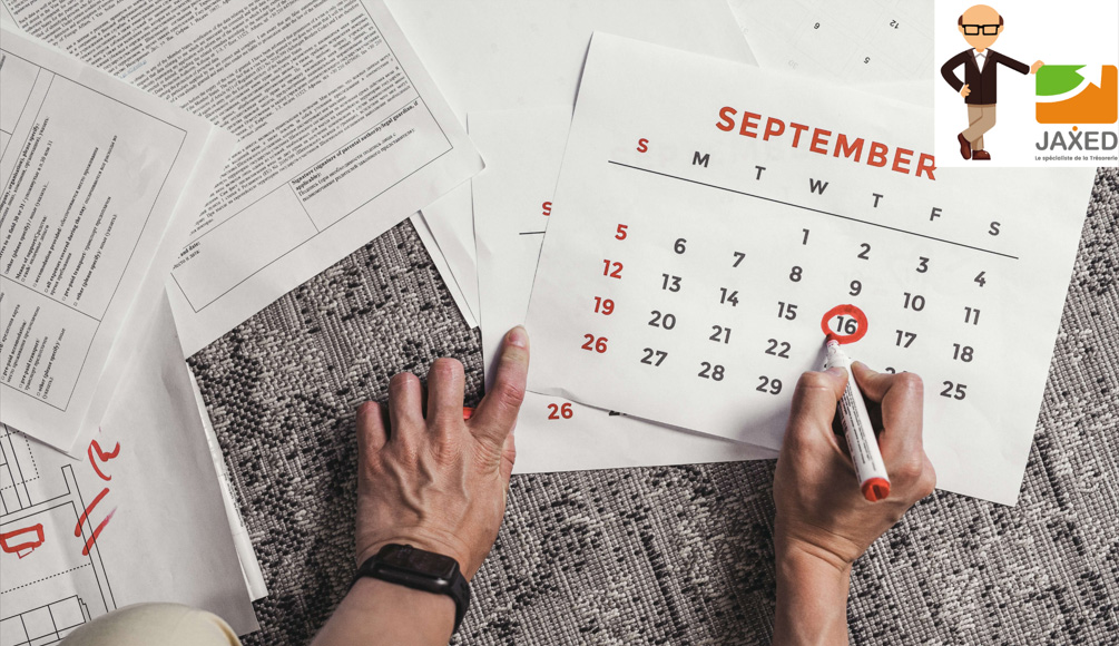 Calendrier de septembre pour illustrer la rentrée professionnelle du dirigeant.